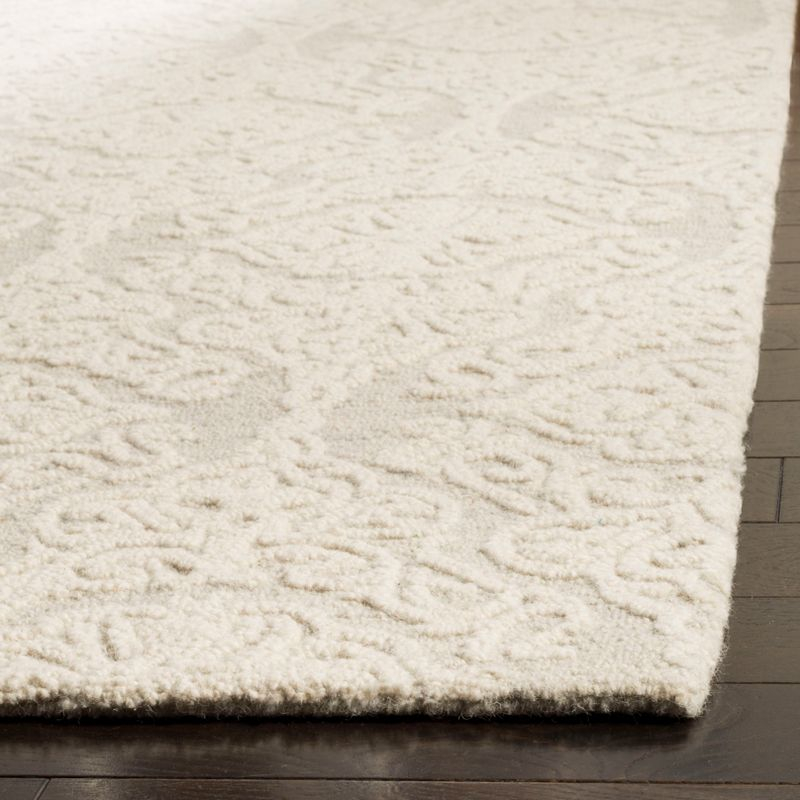 Blossom BLM112 Hand Tufted Indoor Area Rug - Silver/Ivory - 9'x12' - Safavieh