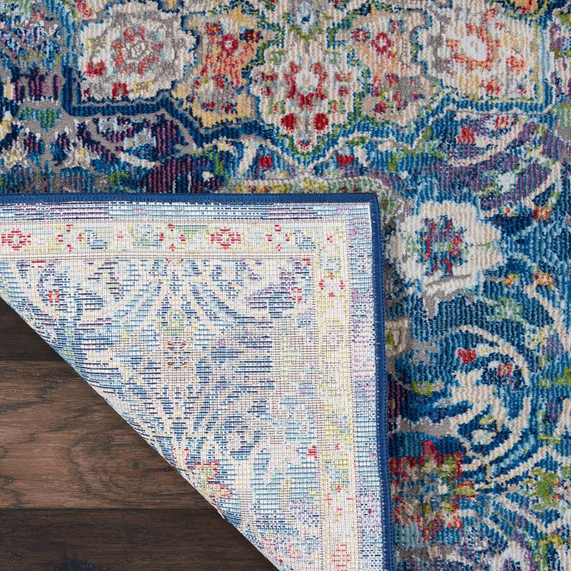 Nourison Global Vintage 2' x 6' (6' Runner) Blue Area Rug Oushak Vintage Center Medallion by Nourison