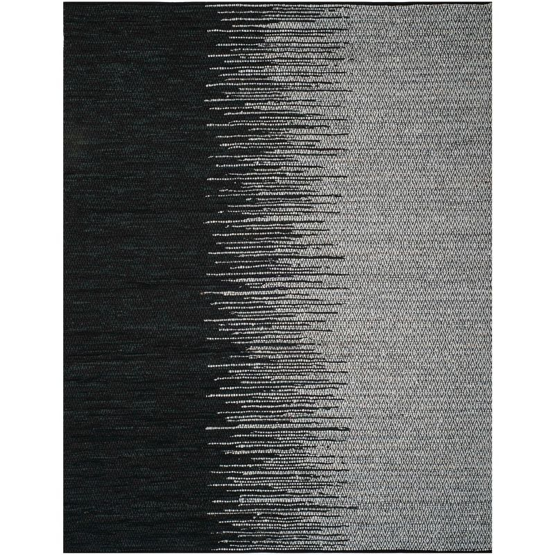 Vintage Leather VTL388 Hand Woven Indoor Area Rug - Light Grey/Black - 8'x10' - Safavieh