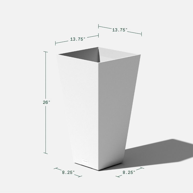 Veradek Pure Series Midland 26" Plastic Planter - White