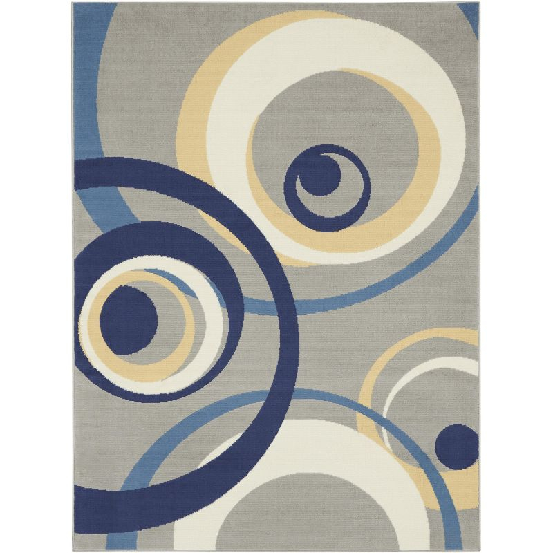 Nourison Grafix GRF21 Indoor only Area Rug - Grey 6' x 9'