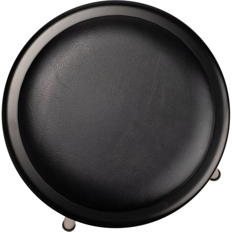 2pk 18" Heavy Duty Vinyl Padded Steel Barstool Black - Hampden Furnishings: No Assembly, Modern Style, 300lb Capacity