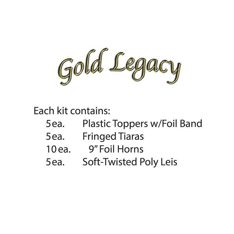 Beistle New Year Gold Legacy Assortment for 10 people includes 20 items for your Party Gold