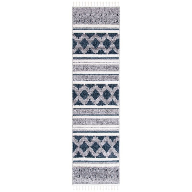 Marrakesh MRK515 Power Loomed Indoor Runner Rug - Ivory/Blue - 2'2"x8' - Safavieh