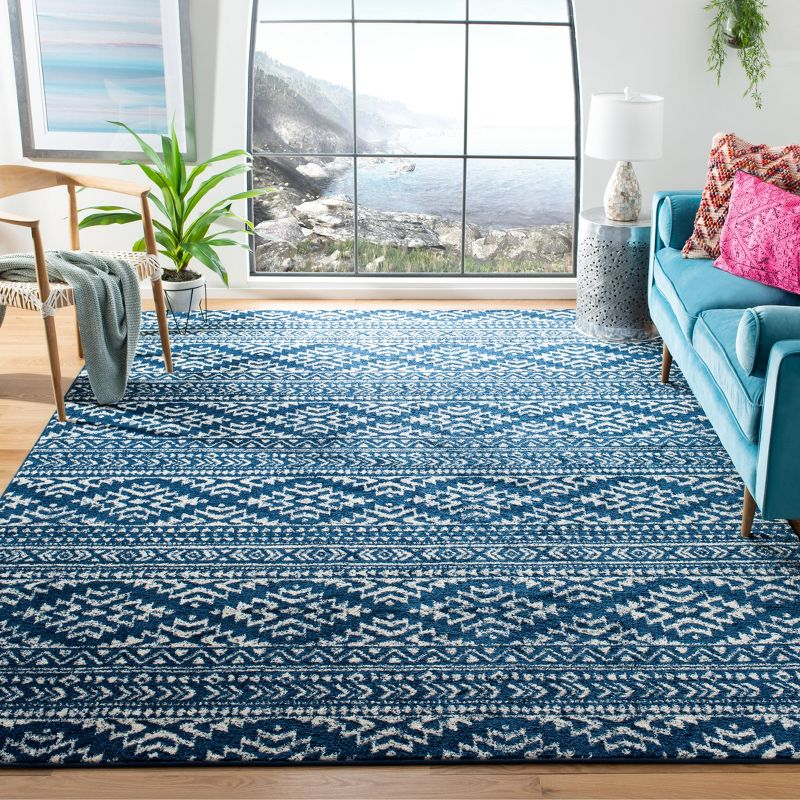 Tulum TUL272 Power Loomed Area Rug - Navy/Ivory - 6'7"x6'7" - Safavieh.