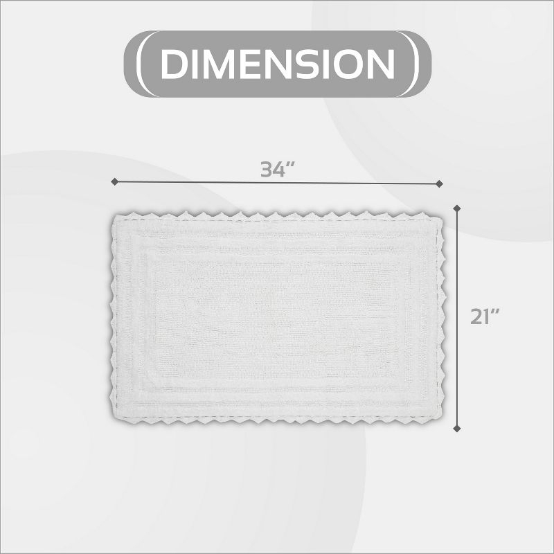 Better Trends Lilly Crochet 100% Cotton Tufted Reversible Bath Rug 21" x 34" Rectangle - White