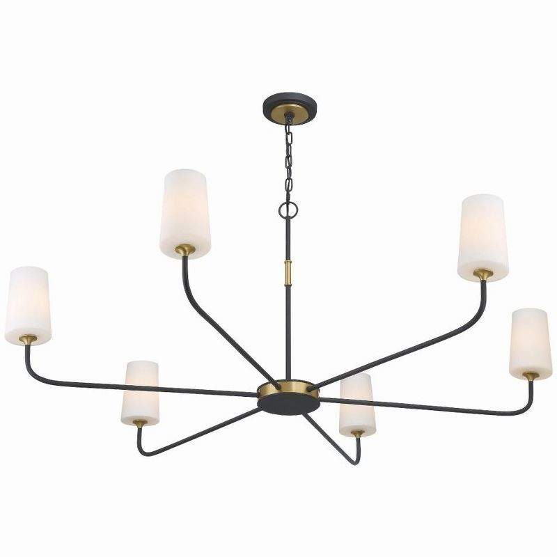 Crystorama Lighting Niles 6 - Light Chandelier in  Black Forged/Modern Gold