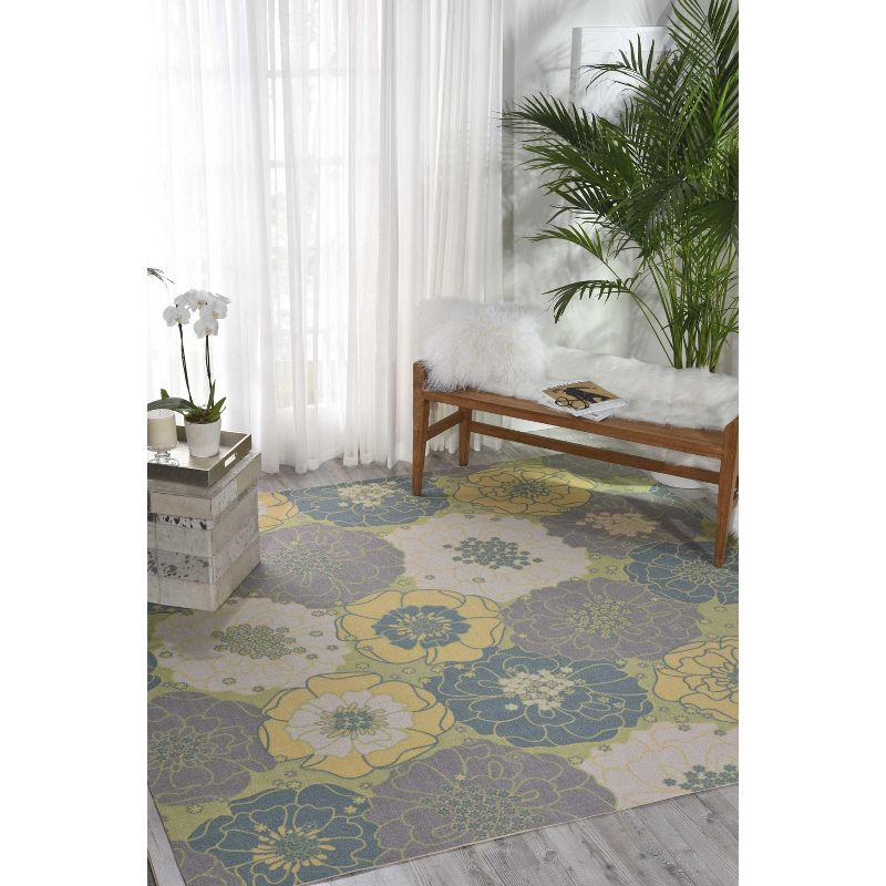 Nourison Home & Garden Green Indoor/Outdoor Area Rug RS021 7'9" x 7'9"