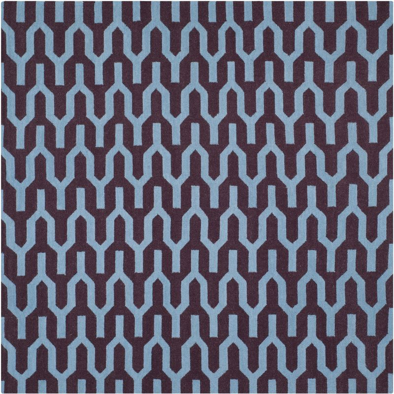 Dhurries DHU630 Hand Woven Area Rug - Purple/Blue - 7'x7' - Safavieh.