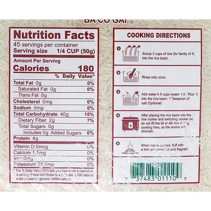 Three Ladies Thai Hom Mali Rice Jasmine Rice 5 lbs. (2.27 kgs)