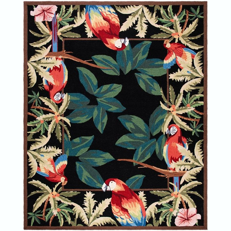 Chelsea HK296 Hand Hooked Area Rug - Black - 8'9"x11'9" - Safavieh.