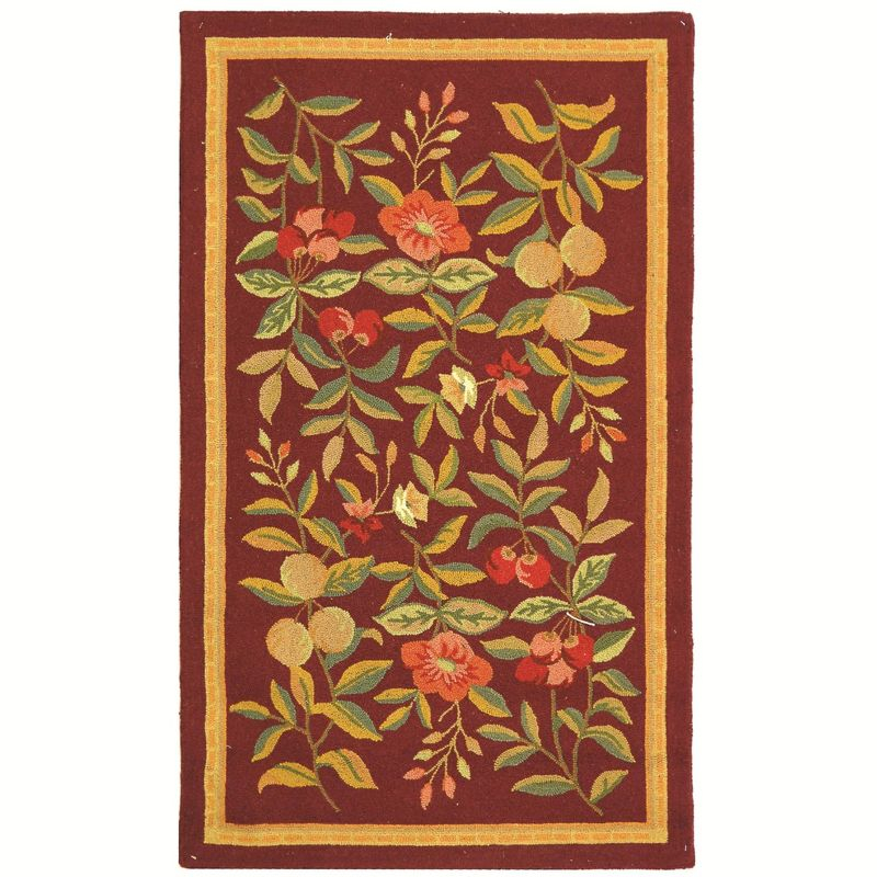 Chelsea HK210 Handmade Area Rug - 3'9"x5'9" - Burgundy - Safavieh
