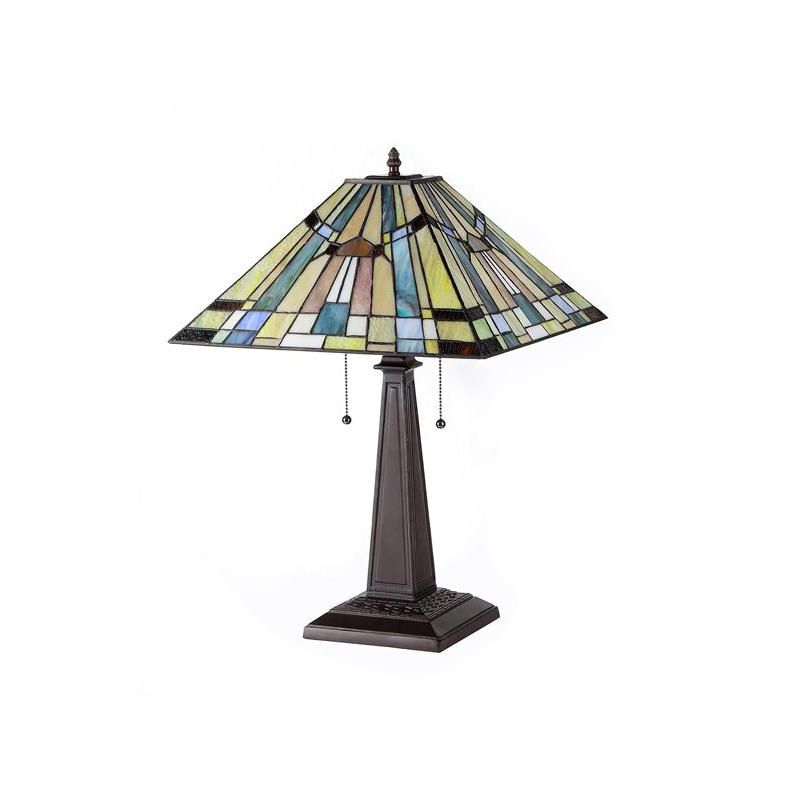 Chloe Lighting CH33293MS16-TL2 Tiffany-style 2 Light Mission Table Lamp 16" Shade