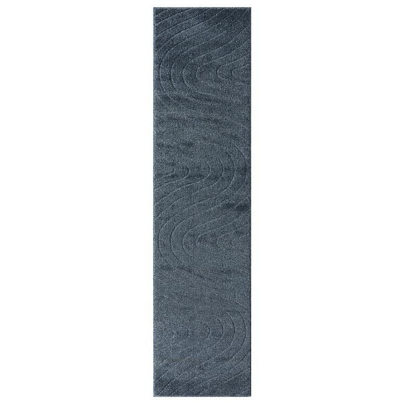 Luxe Weavers Modern Geometric Wave Blue 9x12 Area Rug