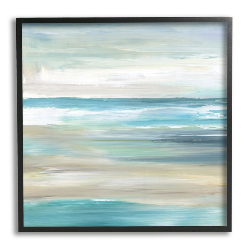 Stupell Industries Abstract Beach Sand Ocean Waves Framed Giclee Art, 12 x 12