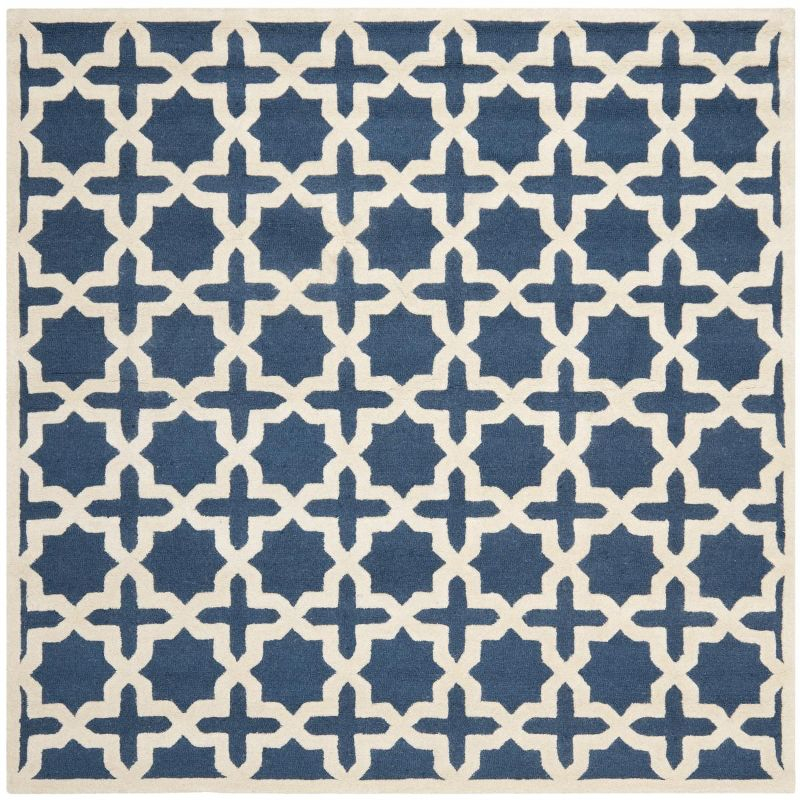 Cambridge CAM125 Tufted Indoor Area Rug - Navy Blue/Ivory - 8'x8' - Safavieh