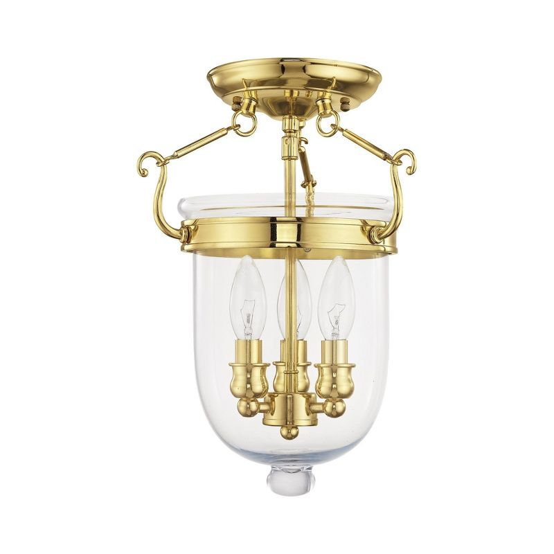 Livex Lighting Jefferson 3 - Light Flush Mount in  Polished Brass