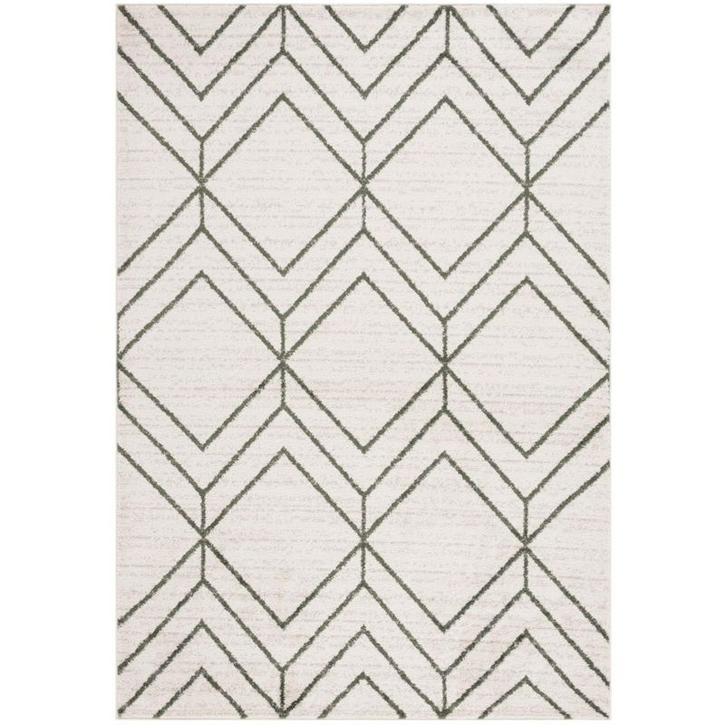 Adirondack ADR241 Machine Made Indoor Area Rug - Ivory/Dark Green - 5'-1"x7'-6" - Safavieh