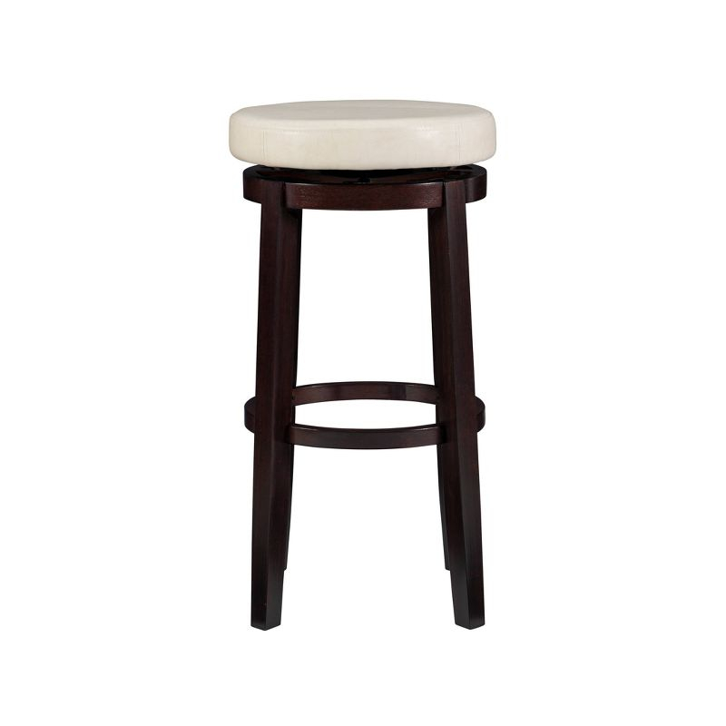 Maya Faux Leather Swivel Backless Barstool White - Linon