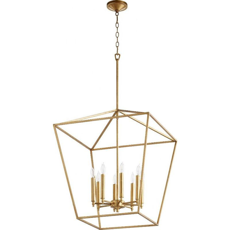Quorum Lighting Gabriel 8-Light Entry Pendant, Gold Leaf, 22W x 26.25H, Dry Rated