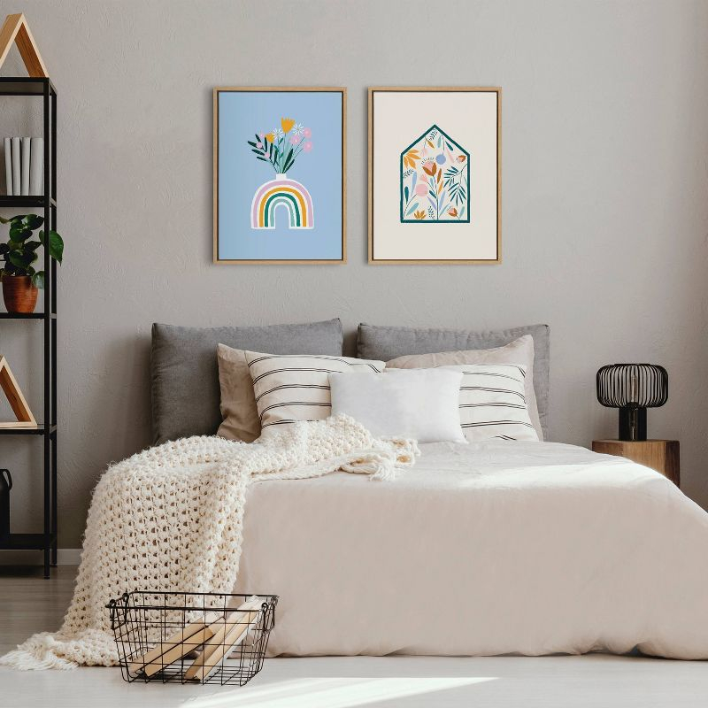 Kate and Laurel " Happy Flowers " by Duchess Plum (Aislinn Simmonds) Painting Print