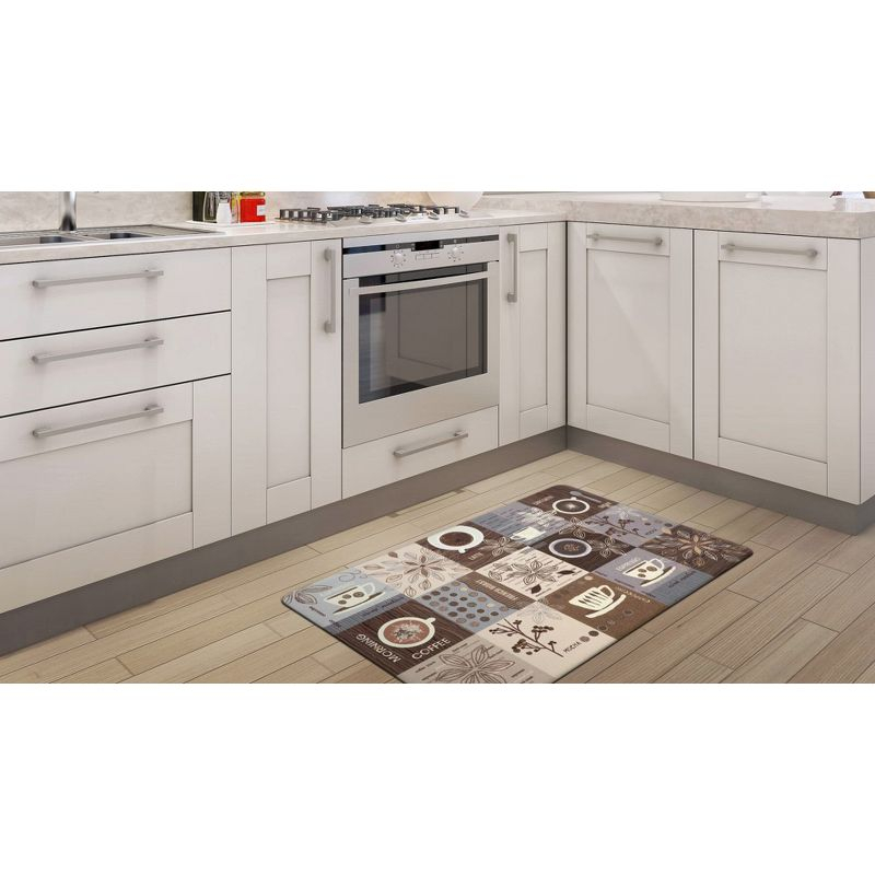 World Rug Gallery Coffee Kitchen Anti Fatigue Standing Mat - Brown 18"x30"