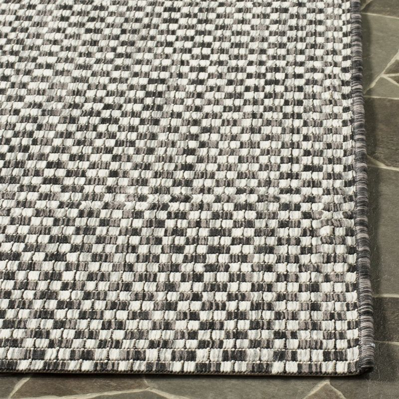 Courtyard CY8653 Power Loomed Indoor and Outdoor Area Rug - Black/Light Grey - 4'x5'7" - Safavieh