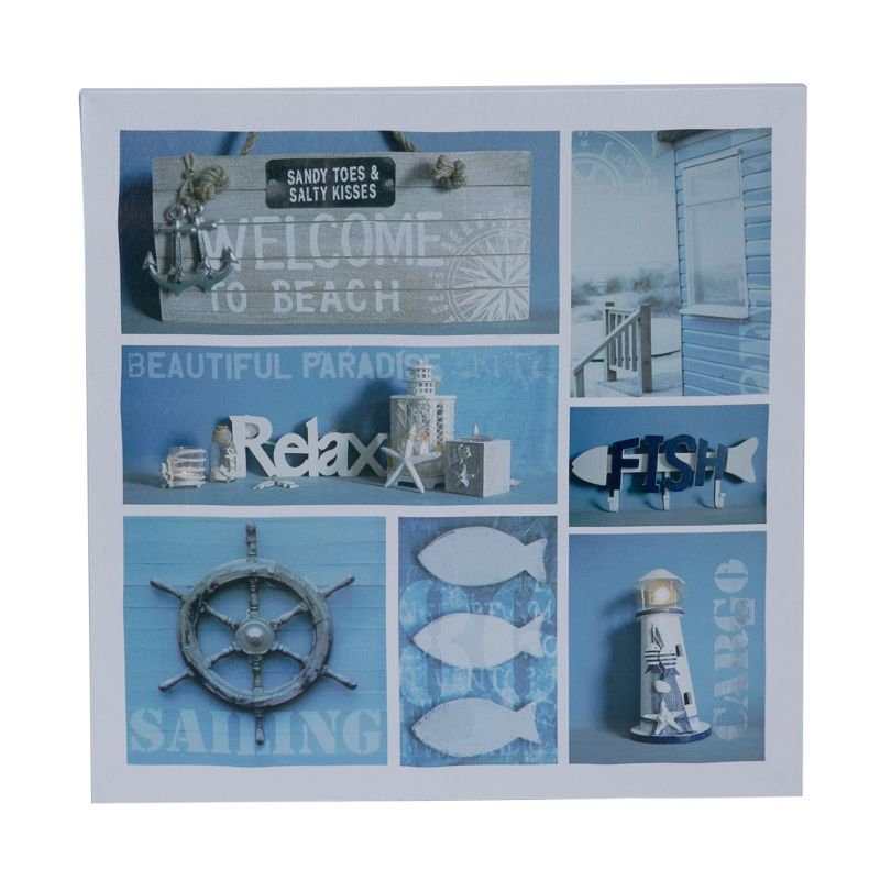 Beachcombers 7 Sect. Decor Decoration Canvas with 8 Light-Up LED