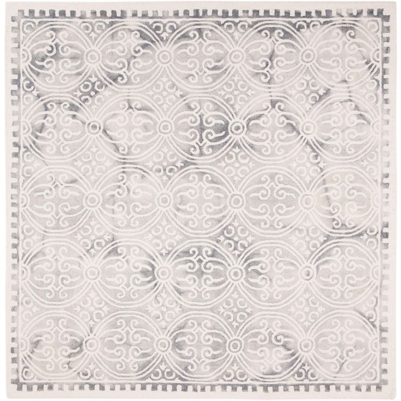 Dip Dye DDY211 Hand Tufted Area Rug - Silver/Ivory - 7'x7' - Safavieh.