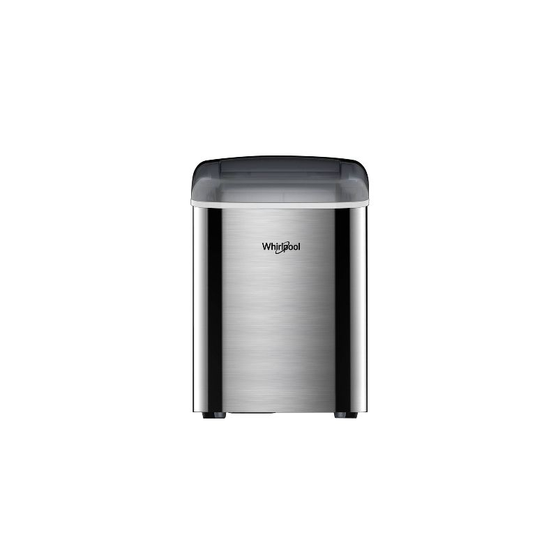 Whirlpool Ice Maker Stainless Steel: Countertop Ice Machine, Bullet Shape, 26 lbs Daily Production, 1.5 lbs Storage Capacity
