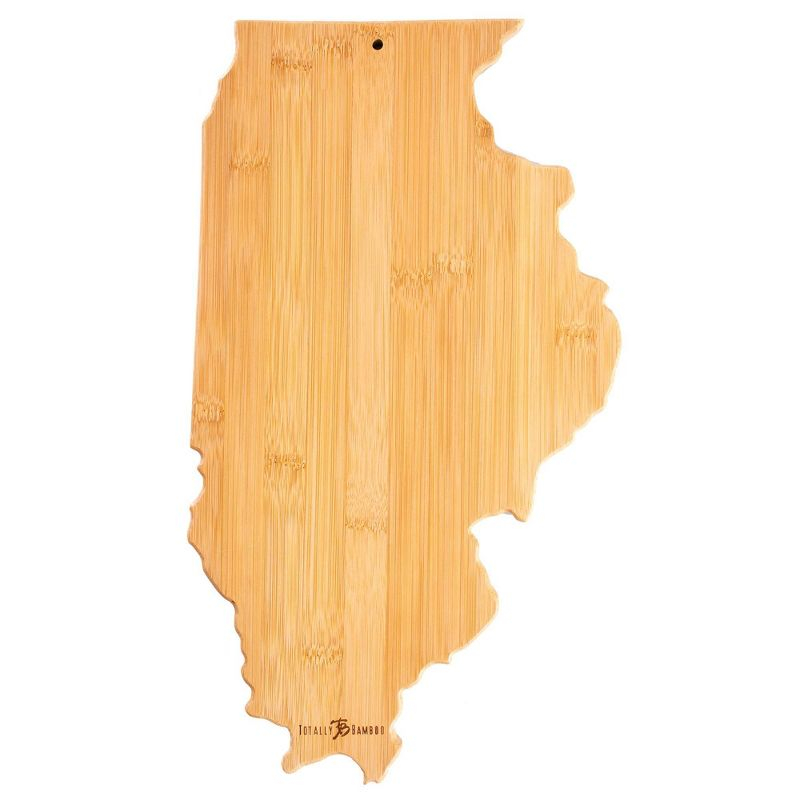 Totally Bamboo Destination Illinois Serving and Cutting Board: State Design, Lightweight Bamboo, 16.5" x 9.25"