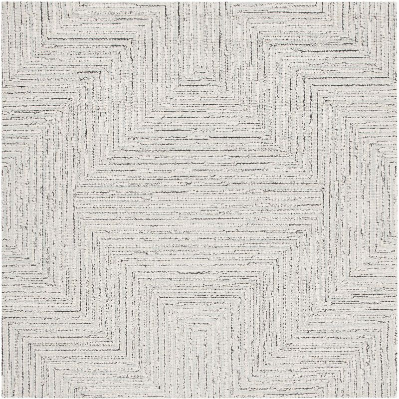 Micro-Loop MLP176 Hand Tufted Area Rug - Light Grey/Ivory - 5'x5' - Safavieh.