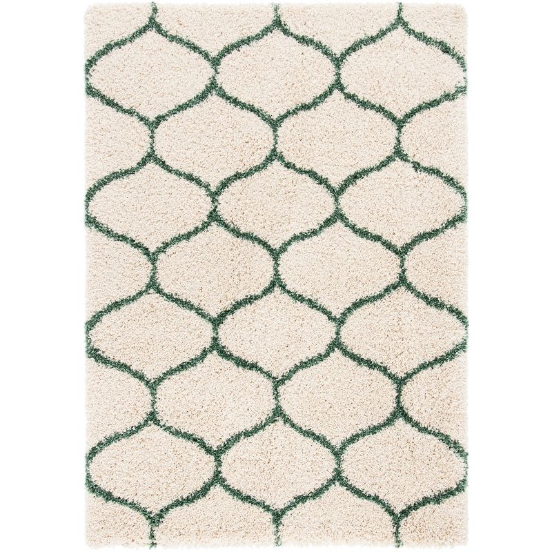 Hudson Shag SGH280 Power Loomed Area Rug - Ivory/Green - 5'3"x7'6" - Safavieh.