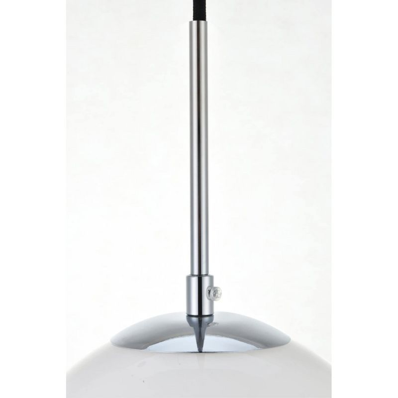 Elegant Lighting Baxter 3 Lights Chrome Pendant With Frosted White Glass