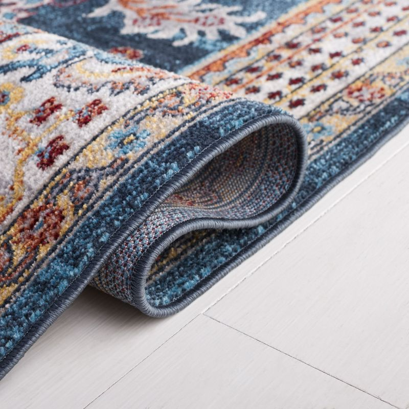 Bayside BAY104 Power Loomed Area Rug - Blue/Gray - 6'7"x6'7" - Safavieh.