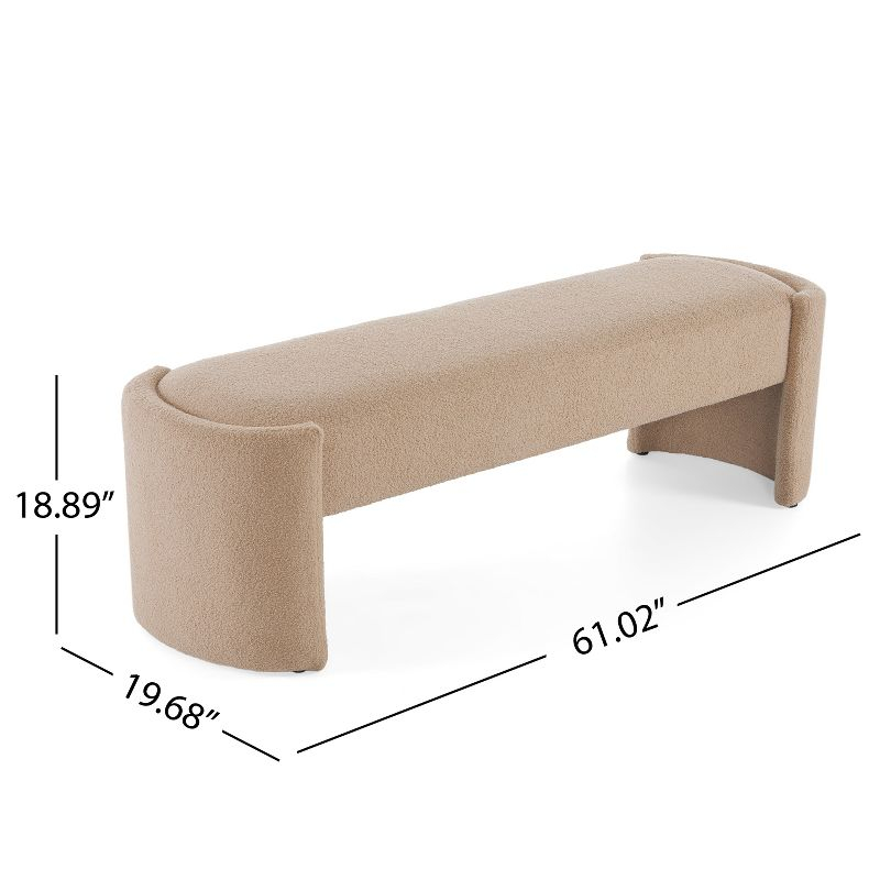 Christopher Knight Home Eugene Modern Boulce Upholstered Ottoman, Light Camel