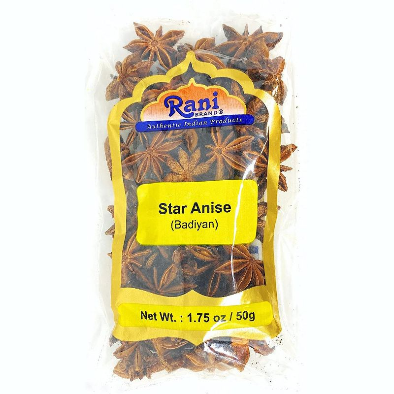 Star Anise Seeds (Badian Khatai) - 1.75oz (50g) - Rani Brand Authentic Indian Products