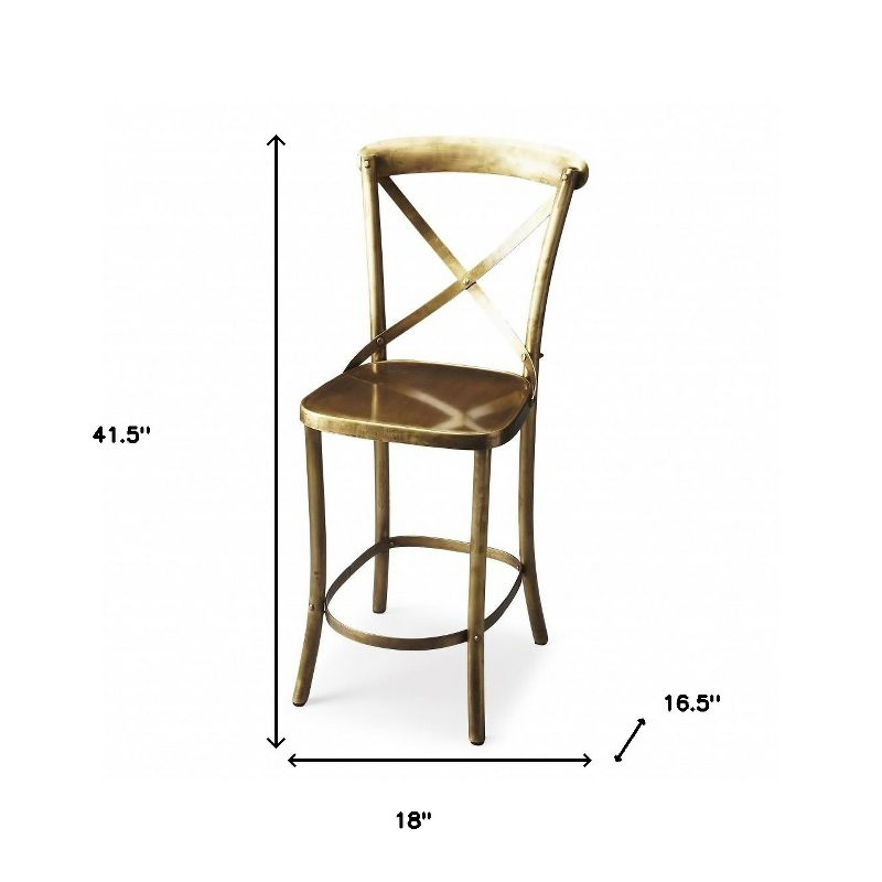 HomeRoots 24" Gold Iron Bar Chair