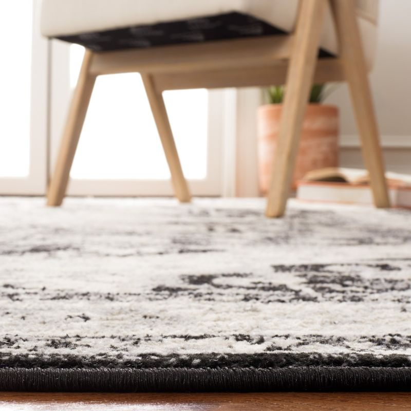 Brentwood BNT852 Power Loomed Indoor Area Rug - Black/Ivory - 8'x10' - Safavieh