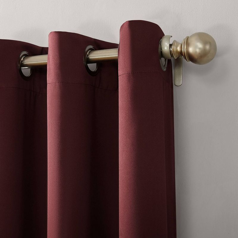 52"x95" Sun Zero 100% Blackout Oslo Theater Grade Grommet Curtain Panel Red: Noise Reduction, Energy Efficient