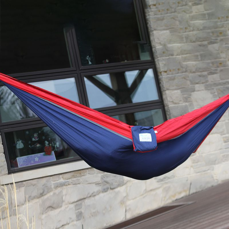 Vivere Double Parachute Hammock in Navy and Red