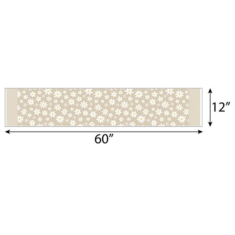 Big Dot of Happiness Tan Daisy Flowers - Petite Floral Party Paper Table Runner - 12 x 60 inches