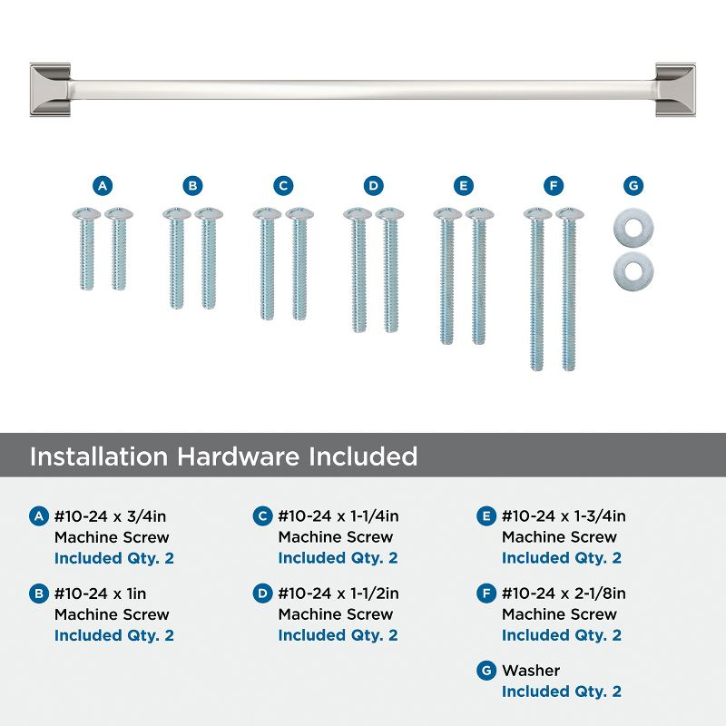 Amerock Exceed 18 inch (457mm) Center-to-Center Polished Nickel Appliance Pull