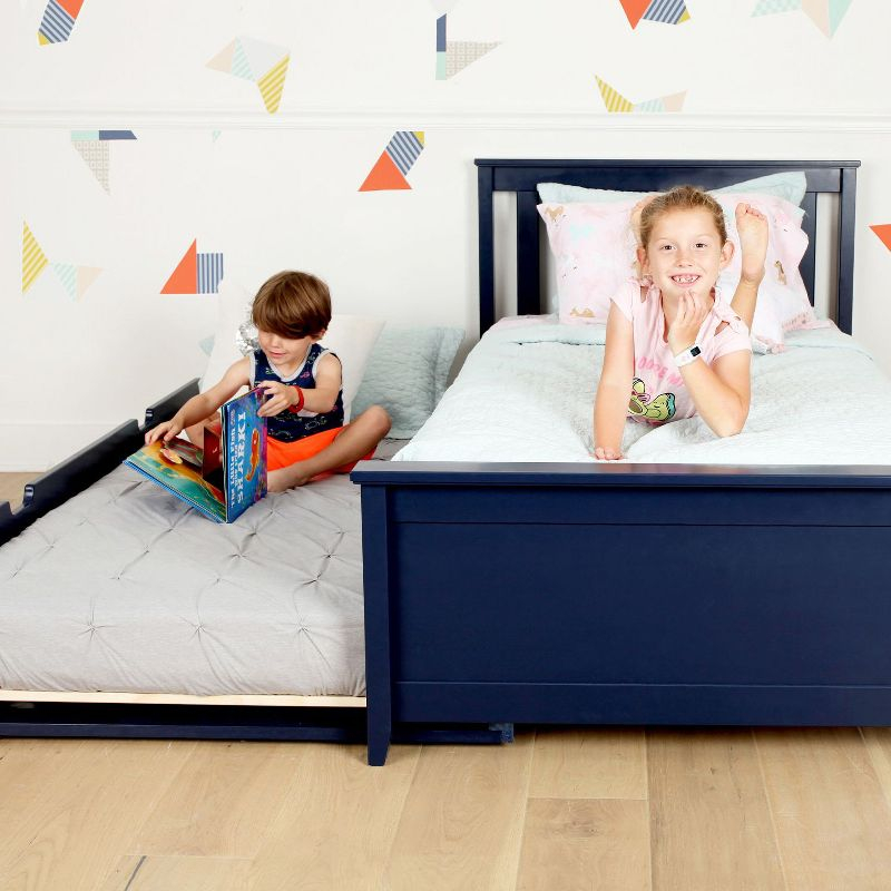 Max & Lily Twin-Size Bed with Trundle, Blue