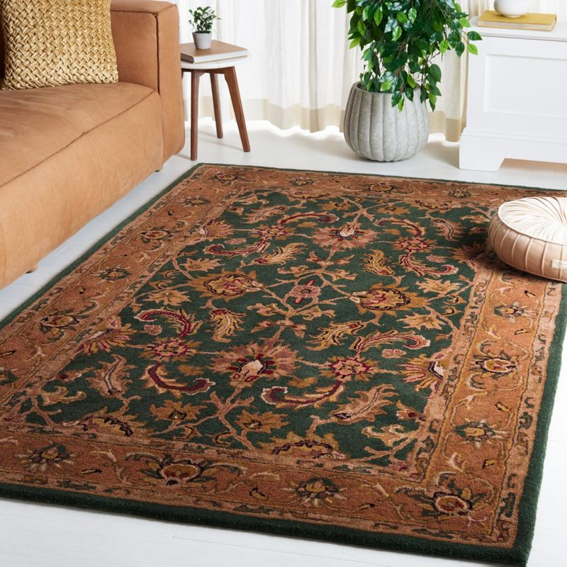 Heritage HG628 Hand Tufted Area Rug - Dark Green/Gold - 5'x8' - Safavieh.