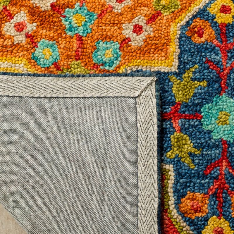 Aspen APN514 Hand Tufted Area Rug - Blue/Orange - 9'x9' - Safavieh.