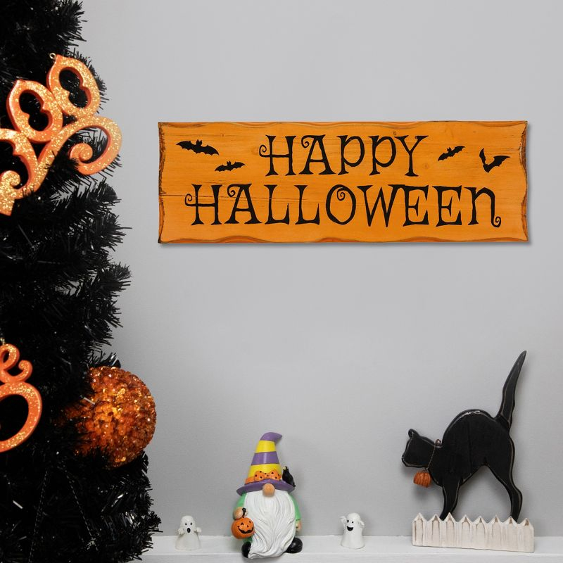 Northlight Happy Halloween with Bats Wooden Wall Sign - 24"