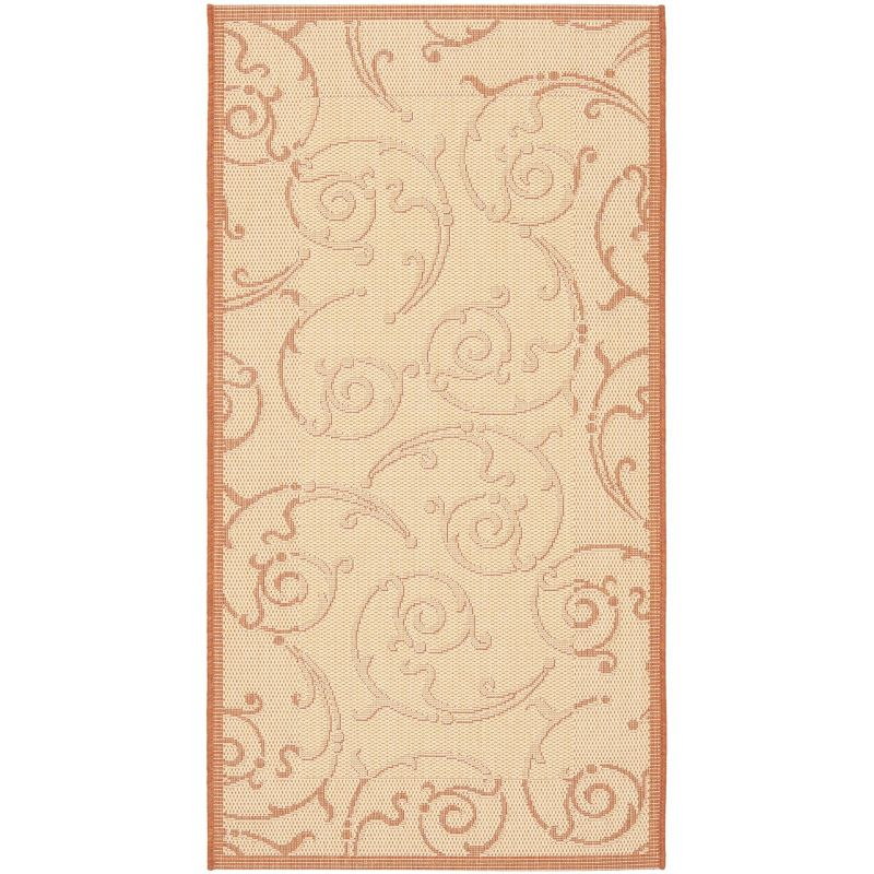 Courtyard CY2665 Power Loomed Indoor and Outdoor Accent Rug - Natural/Terra - 2'x3'7" - Safavieh