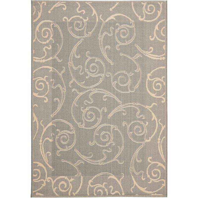 Courtyard CY2665 Power Loomed Indoor and Outdoor Area Rug - Grey/Natural - 5'3"x7'7" - Safavieh