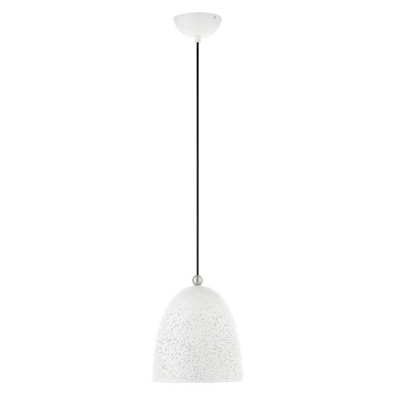 Livex Lighting Arlington 1 - Light Pendant in  White/Brushed Nickel